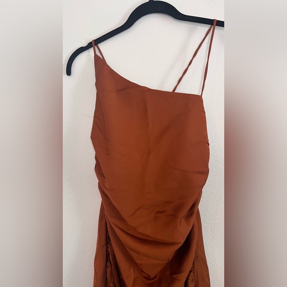 NWT Line & Dot Bronze silky mini dress size Medium - Picture 9 of 11
